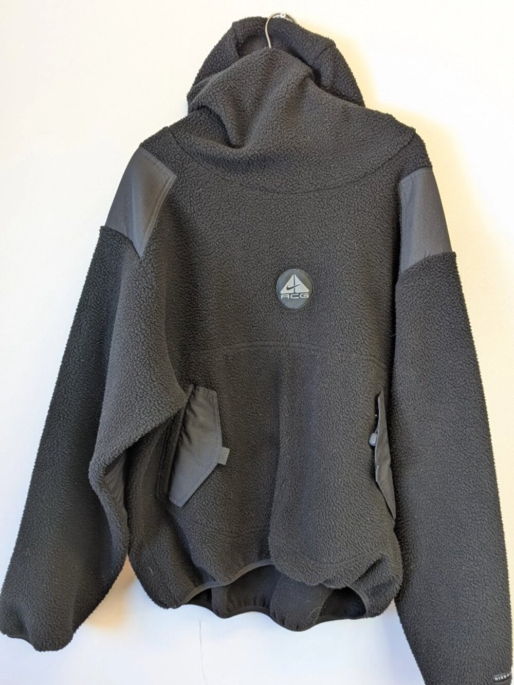 Vintage Nike ACG Sherpa Fleece Black Balaclava Hoodie - Men's Size Large